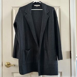 LOFT, size M, charcoal gray sweater blazer